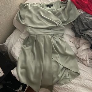 Lulus green off the shoulder dress
